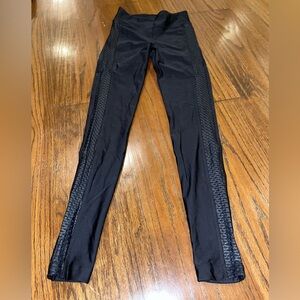 Koral Black Leggings with Pattern Down Sides